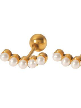 Earrings, 18K Gold Plated Steel